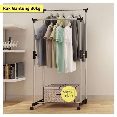 Promo Stand Hanger Stainless Steel Gantungan Baju Jaket Celana