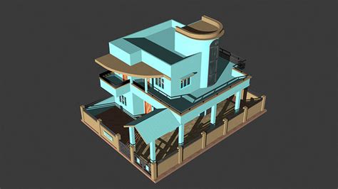 3d Model 3d Building Vr Ar Low Poly Cgtrader