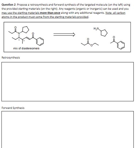 Solved Question 2 Propose A Retrosynthesis And Forward Chegg