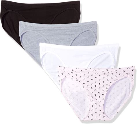 Hanes Ultimate Womens Cotton Stretch Cool Comfort Bikini 4 Pack At