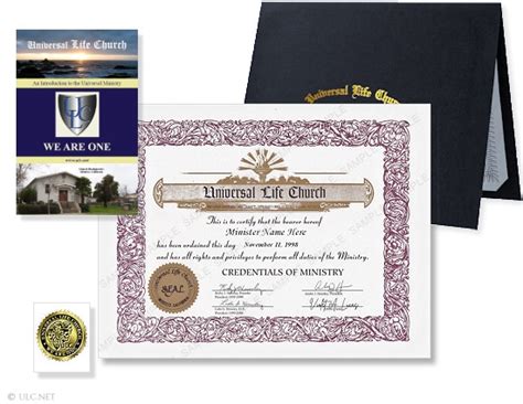 Ordination Credential Universal Life Church Credential Universal