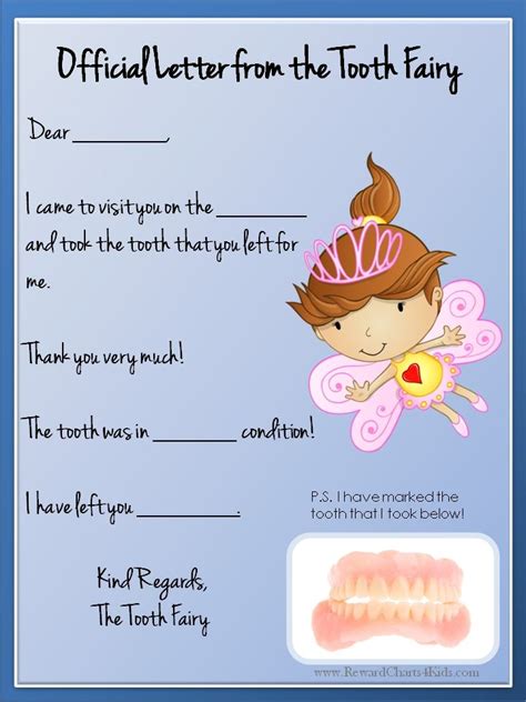 Tooth Fairy Letter Free Printable