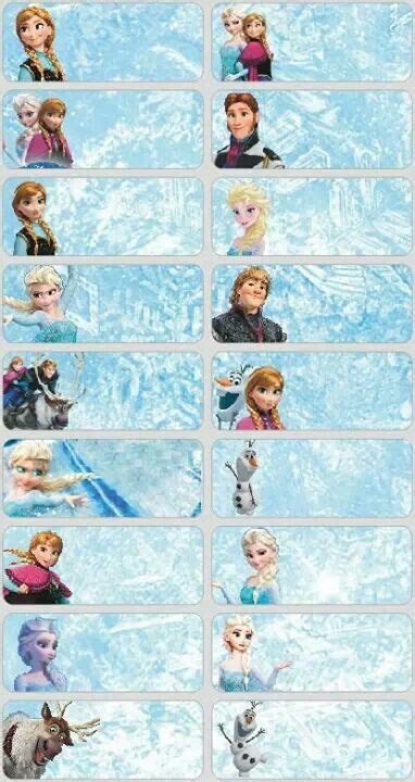 Sticker label nama waterproof sz L 46x18mm | Frozen pictures, Frozen printables, Disney frozen