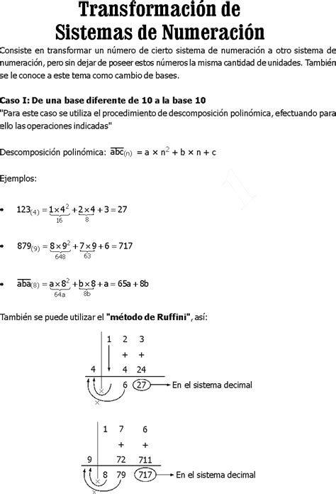 Sistemas De NumeraciÓn Ejemplos Y Problemas Resueltos