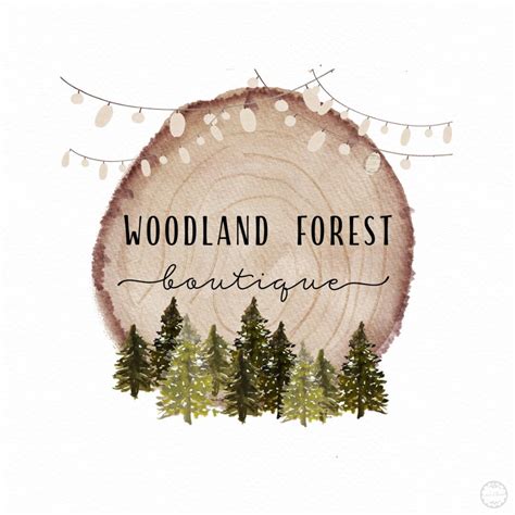 Logo Design Forest Logo Woods Logo Trees Logo Greenery - Etsy