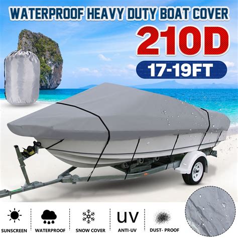 D Waterproof Heavy Duty V Hull Boat Cover Trailerable Outdoor Uv