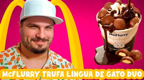 PROVANDO o MCFLURRY TRUFA LÍNGUA DE GATO DUO Ufa nome comprido da P