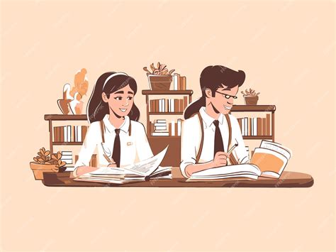 Premium Vector | Students Thrive in Classroom Setting