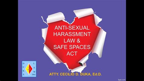 Anti Sexual Harassment Law And Safe Spaces Act Youtube