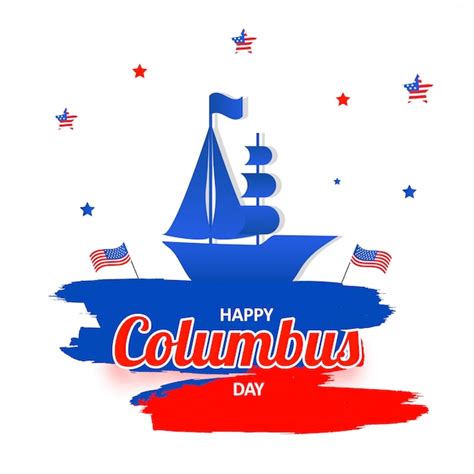 Premium Vector Happy Columbus Day Banner Or Poster Design