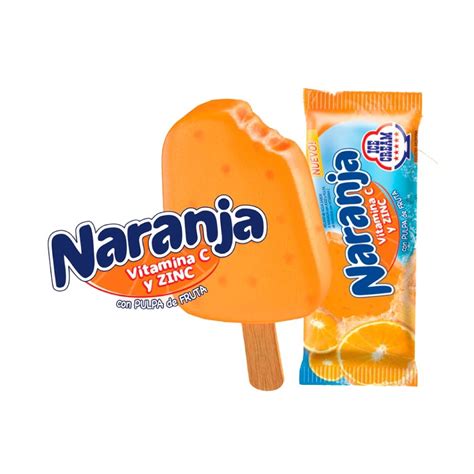 Caja Palito Naranja Con Pulpa De Naranja 18 Unidades Ice Cream