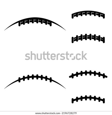 Football Lace Profile Vector Set On Stock Vector Royalty Free