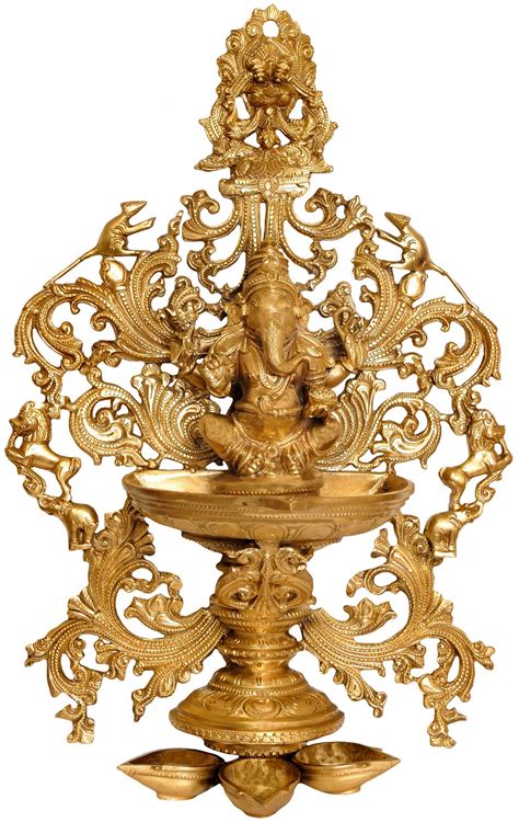 Beautiful Lord Ganesha Lamp From Bangalore Exotic India Art