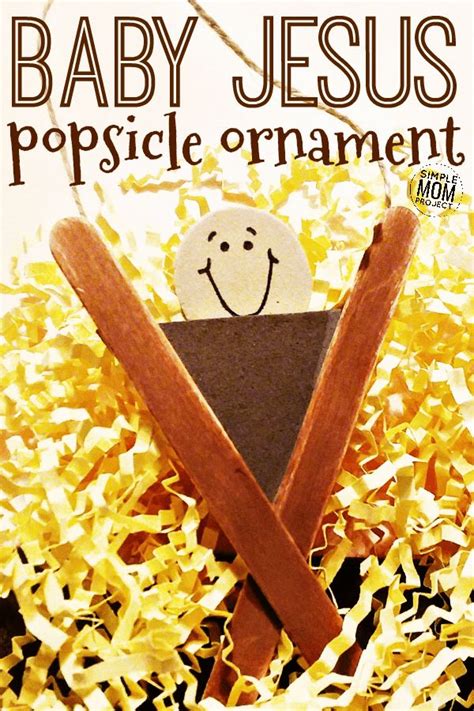 Handmade Baby Jesus Popsicle Stick Ornament For Kids Diy Crafts For