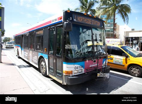 Miami Dade Transit Public Bus Transport Miami South Beach Florida Usa