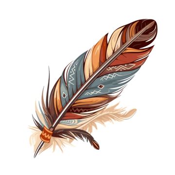 Indian Feather Vector, Sticker Clipart Colorful Feather With A Tribal ...