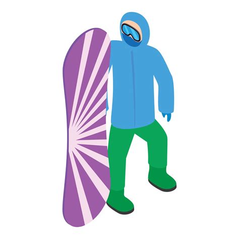 Snowboarder Icon Isometric Style 15882673 Vector Art At Vecteezy