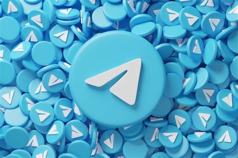 Premium Photo | Telegram logo with scattered pile of icons background