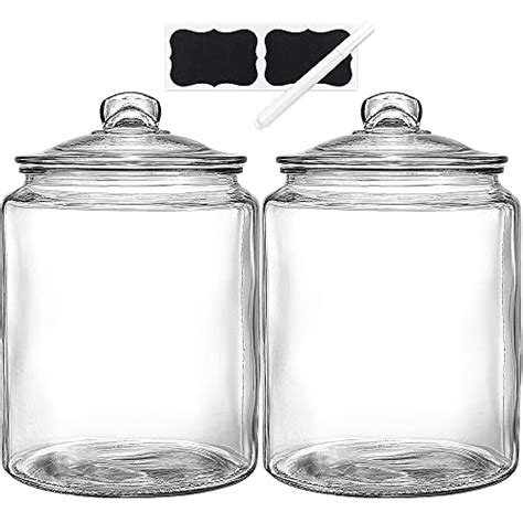 15 Gallon Glass Jars With Lids Daitouge Large Glass Storage Jars Set Of 2 Heavy Duty Glass