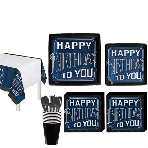 Vintage Happy Birthday Tableware Kit For 8 Guests Party City