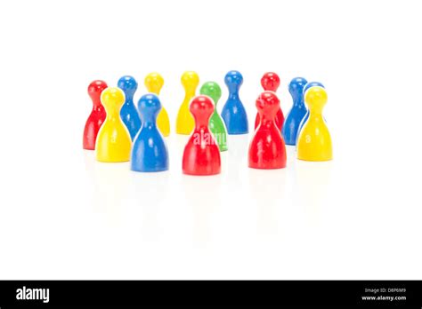 Green Meeple Is Surrounded By Other Meeples Stock Photo Alamy