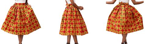 Hongyuamy Women African Print Skirt Dutch Ankara Wax Print Full Circle Skirt