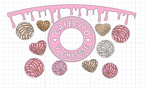 Cafecito Y Chisme Starbucks Wrap Svg Concha Pan Dulce Pan Etsy