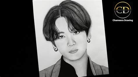 How To Draw Bts Jungkook Step By Step Pencil Drawing Easy