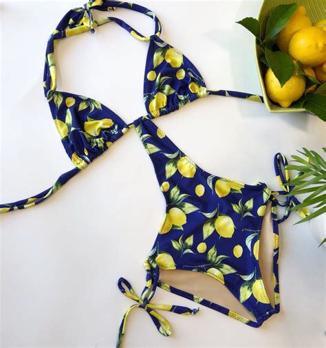 Womens One Piece Lemon Print Bathing Suit Etsy One Piece For Women