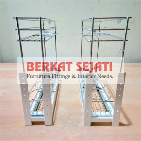 Jual Rak Botol Tarik Susun Bumbu Gelas Kitchen Dapur Lebar Atau