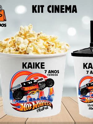 Kit Cinema Lembrancinha Cineminha Hotwheels Hot Wheels Balde Compre