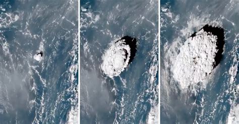 Tonga S Huge Volcanic Eruption Captured By Satellites Tsunami Waves