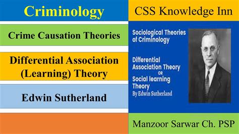 Learning Theory Differential Association Theory Edwin Sutherland