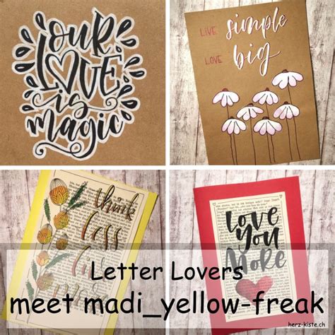 Letter Lovers Madi Yellow Freak Zu Gast Herz Kiste Lettering Diy