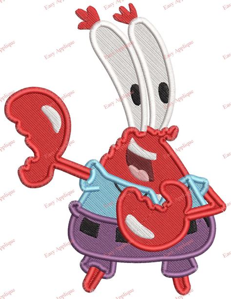 Mr Krabs SpongeBob SquarePants Fill Embroidery Design 01 Machine