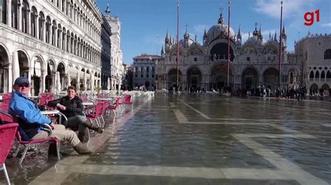 Acqua alta provoca inundação na Praça San Marco em Veneza veja VÍDEO