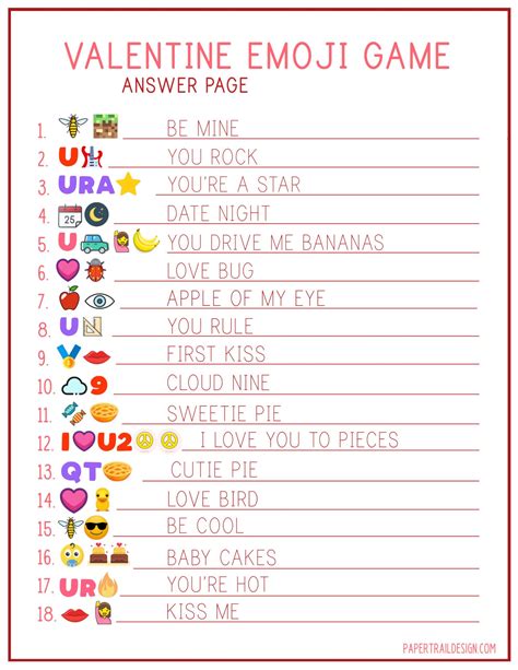 Valentine Emoji Game Paper Trail Design In 2023 Emoji Valentines