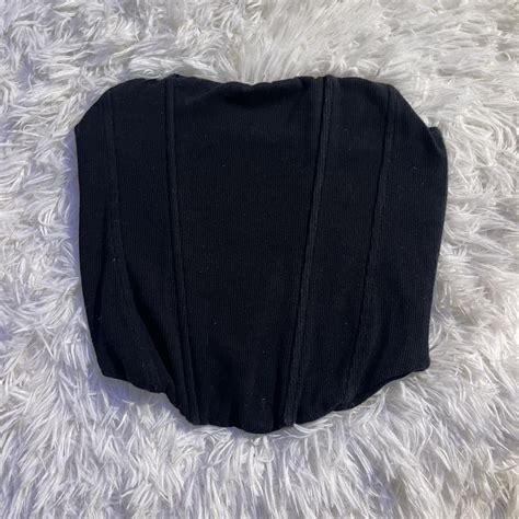 Black Glassons Cropped Corset In Size Xs Super Depop