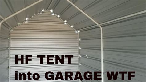 Harbor Freight Tools Portable Garage Into Perminant Garage Use The