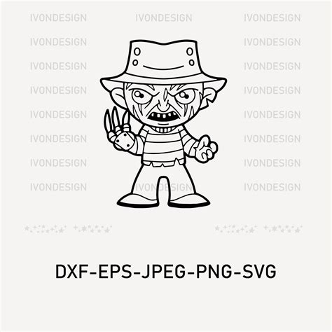 Horror Svg Cut Files Freddy Krueger Svg Bundle Halloween Freddy