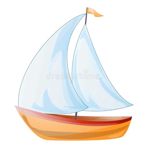 Yate De Barco Icono Estilo De Dibujos Animados Ilustración del Vector