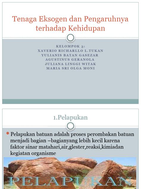 Tenaga Eksogen Dan Pengaruhnya Terhadap Kehidupan Pdf
