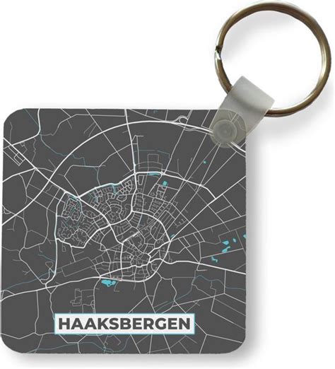 Sleutelhanger Uitdeelcadeautjes Plattegrond Haaksbergen Grijs