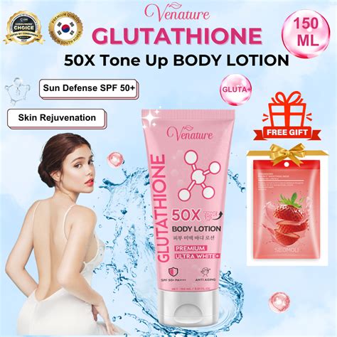 Venature Glutathione Body Lotion 50x Tone Up Ultra Whitening Lotion Spf