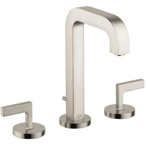 Shop Hansgrohe Axor Citterio Widespread Brushed Nickel Bathroom Faucet With Lever Handle Free