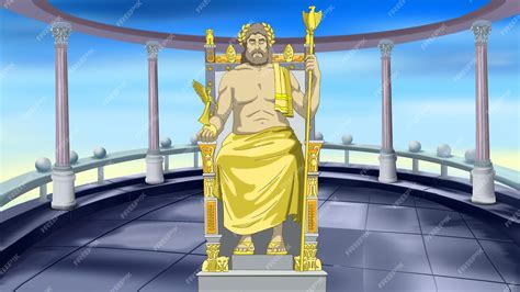 Premium Photo | Zeus statue illustration