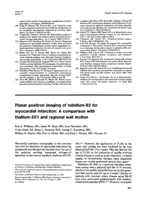 Pdf Planar Positron Imaging Of Rubidium For Myocardial Infarction