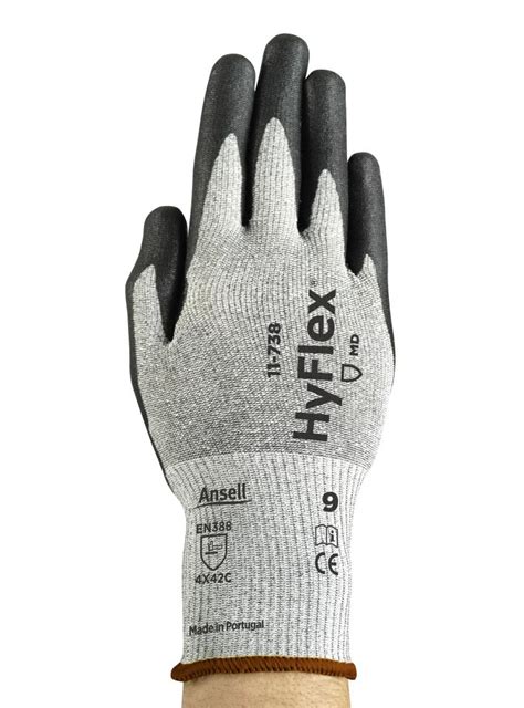 Ansell Hyflex 11 738 Level C Cut Resistant Glove Grey Pair Winc