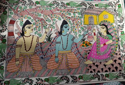 Madhubani Art Madhubani Painting Sita Ram Saree Painting Indian