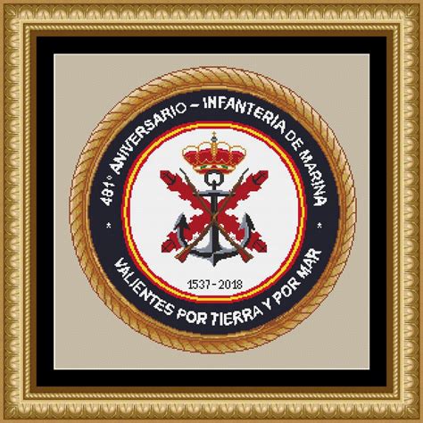 Patrones De Punto De Cruz Del Escudo De Infantería De Marina Infanteria Escudo Infanteria De